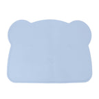 Silicone Placemat Thicken Heat Insulation Anti Slip Soft Elastic Silicone Bear Placemat for Home Hotel Restaurant Blue