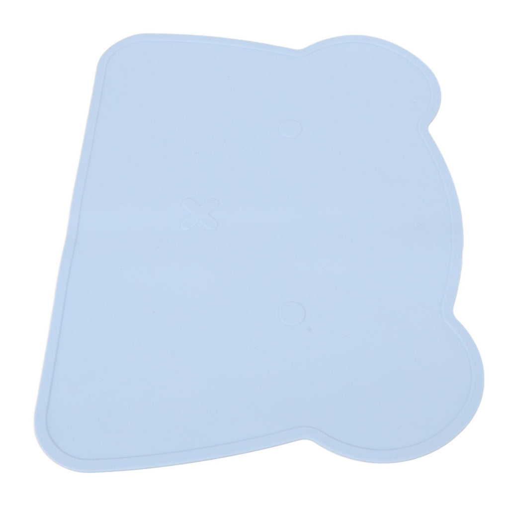 Silicone Placemat Thicken Heat Insulation Anti Slip Soft Elastic Silicone Bear Placemat for Home Hotel Restaurant Blue