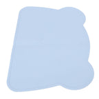 Silicone Placemat Thicken Heat Insulation Anti Slip Soft Elastic Silicone Bear Placemat for Home Hotel Restaurant Blue