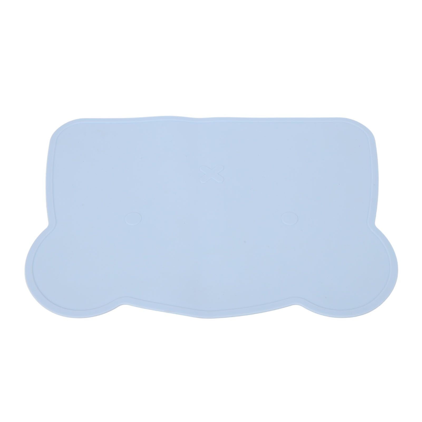 Silicone Placemat Thicken Heat Insulation Anti Slip Soft Elastic Silicone Bear Placemat for Home Hotel Restaurant Blue
