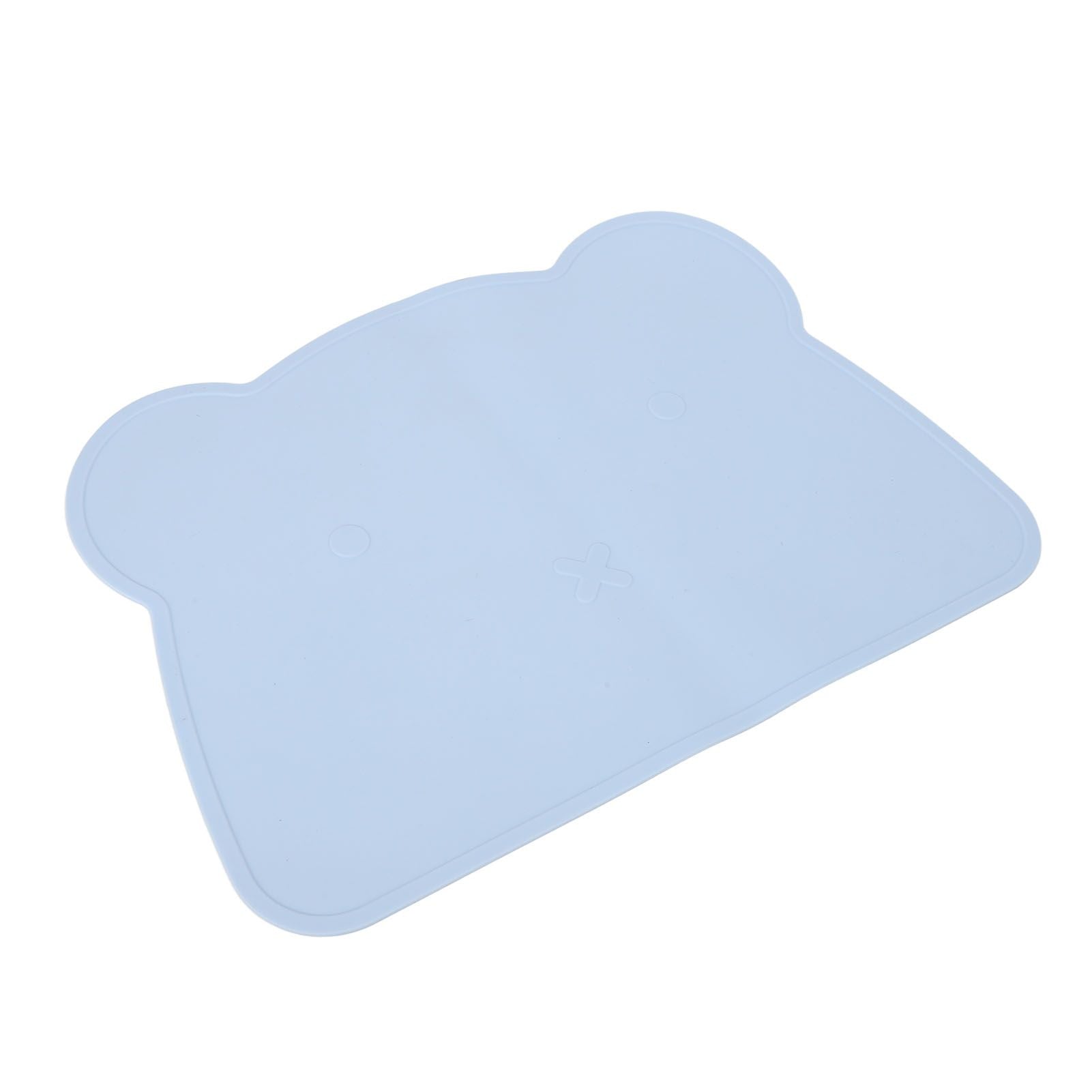 Silicone Placemat Thicken Heat Insulation Anti Slip Soft Elastic Silicone Bear Placemat for Home Hotel Restaurant Blue