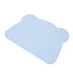 Silicone Placemat Thicken Heat Insulation Anti Slip Soft Elastic Silicone Bear Placemat for Home Hotel Restaurant Blue
