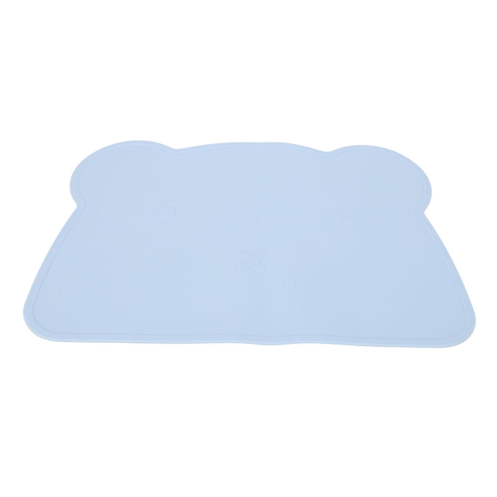 Silicone Placemat Thicken Heat Insulation Anti Slip Soft Elastic Silicone Bear Placemat for Home Hotel Restaurant Blue