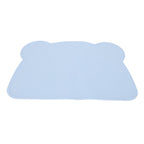 Silicone Placemat Thicken Heat Insulation Anti Slip Soft Elastic Silicone Bear Placemat for Home Hotel Restaurant Blue
