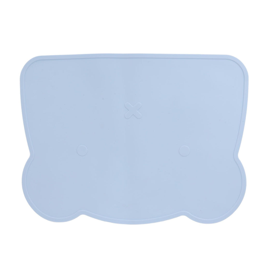 Silicone Placemat Thicken Heat Insulation Anti Slip Soft Elastic Silicone Bear Placemat for Home Hotel Restaurant Blue