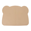Silicone Placemat Thicken Heat Insulation Anti Slip Soft Elastic Silicone Bear Placemat for Home Hotel Restaurant Brown