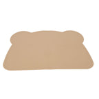 Silicone Placemat Thicken Heat Insulation Anti Slip Soft Elastic Silicone Bear Placemat for Home Hotel Restaurant Brown