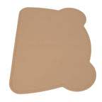 Silicone Placemat Thicken Heat Insulation Anti Slip Soft Elastic Silicone Bear Placemat for Home Hotel Restaurant Brown