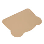 Silicone Placemat Thicken Heat Insulation Anti Slip Soft Elastic Silicone Bear Placemat for Home Hotel Restaurant Brown