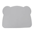 Silicone Placemat Thicken Heat Insulation Anti Slip Soft Elastic Silicone Bear Placemat for Home Hotel Restaurant Grey