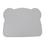 Silicone Placemat Thicken Heat Insulation Anti Slip Soft Elastic Silicone Bear Placemat for Home Hotel Restaurant Grey