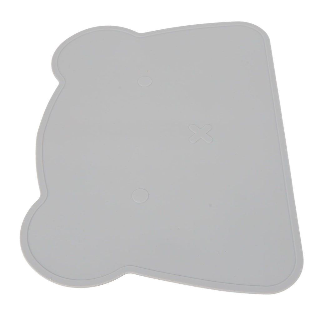 Silicone Placemat Thicken Heat Insulation Anti Slip Soft Elastic Silicone Bear Placemat for Home Hotel Restaurant Grey