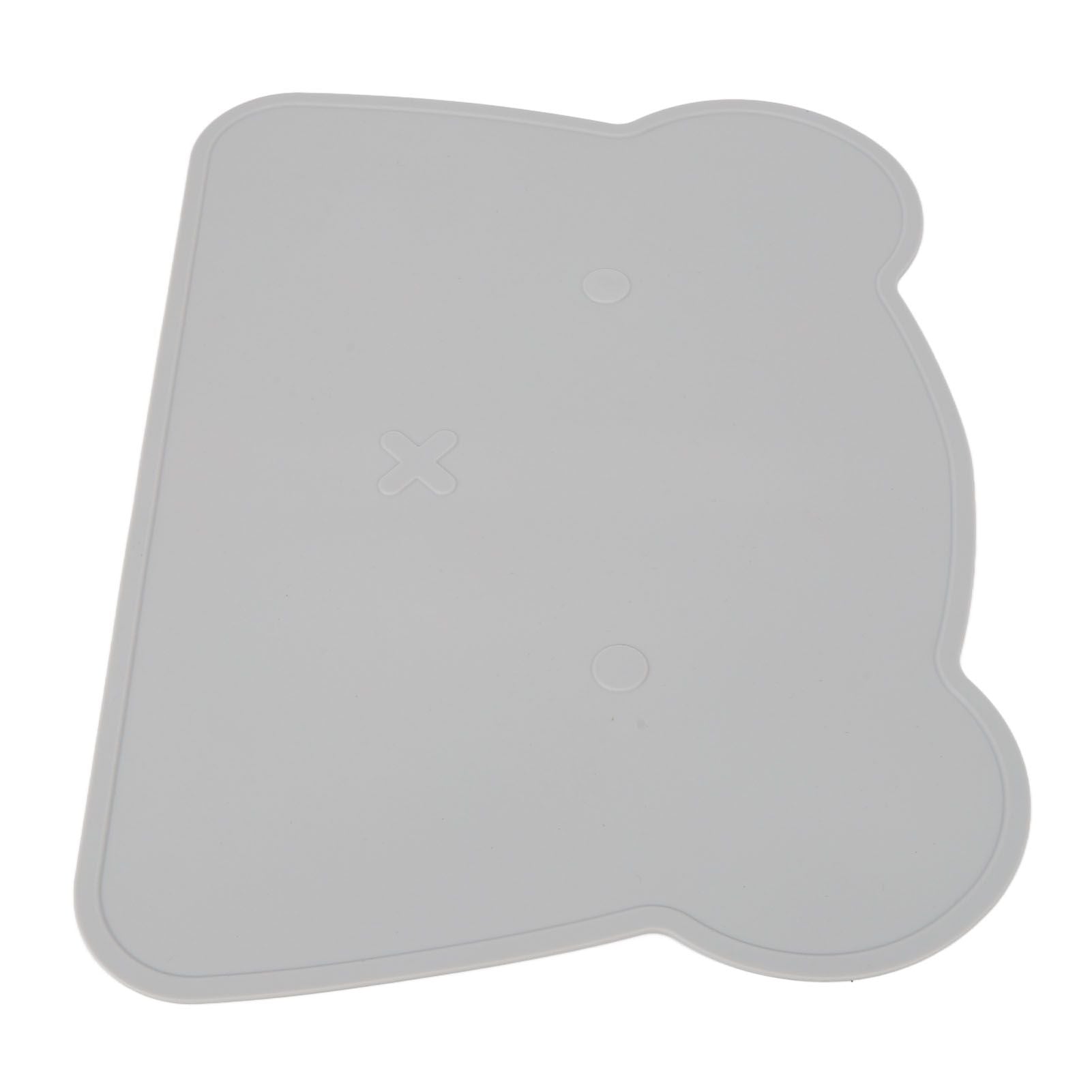 Silicone Placemat Thicken Heat Insulation Anti Slip Soft Elastic Silicone Bear Placemat for Home Hotel Restaurant Grey