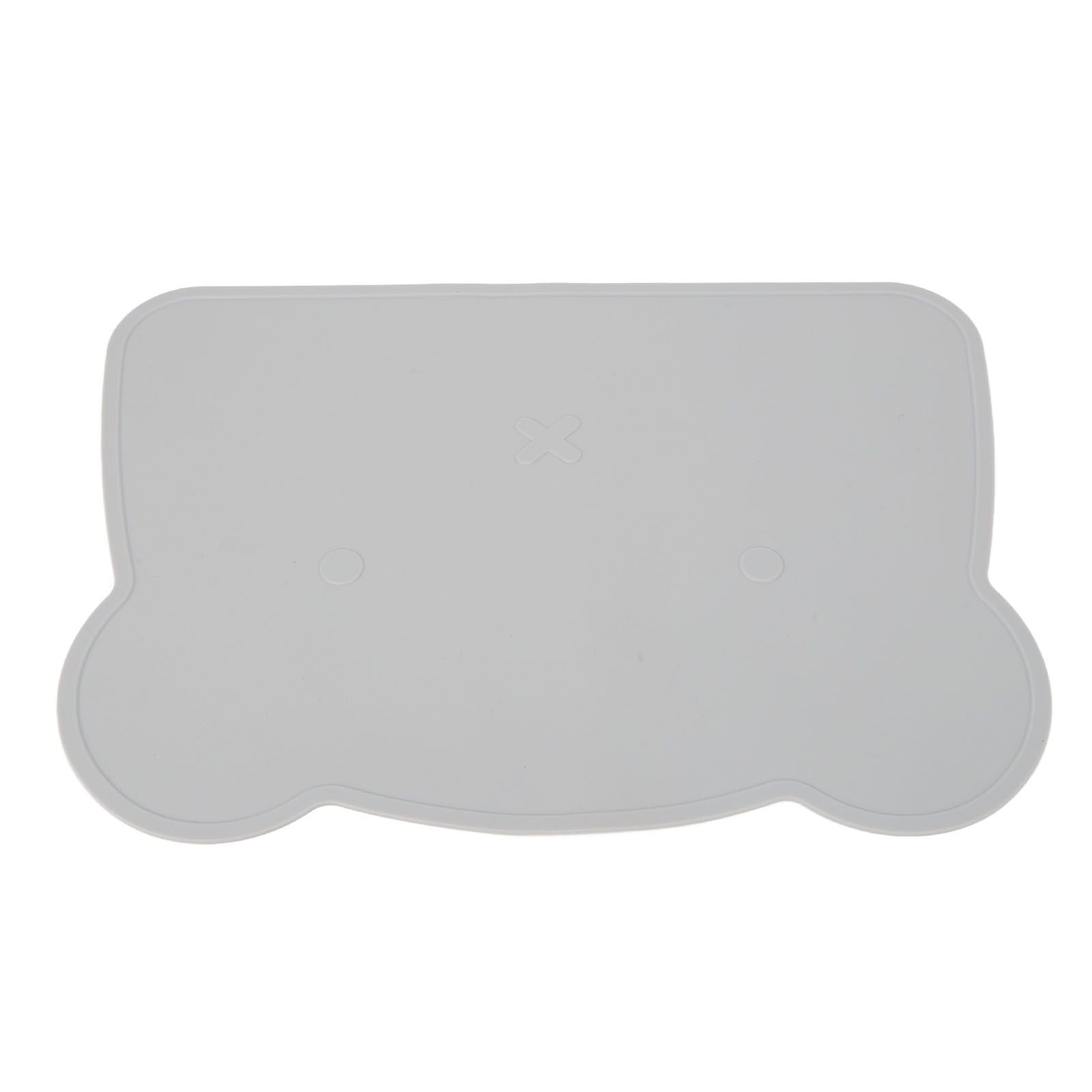 Silicone Placemat Thicken Heat Insulation Anti Slip Soft Elastic Silicone Bear Placemat for Home Hotel Restaurant Grey