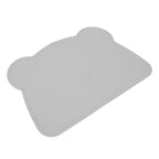 Silicone Placemat Thicken Heat Insulation Anti Slip Soft Elastic Silicone Bear Placemat for Home Hotel Restaurant Grey