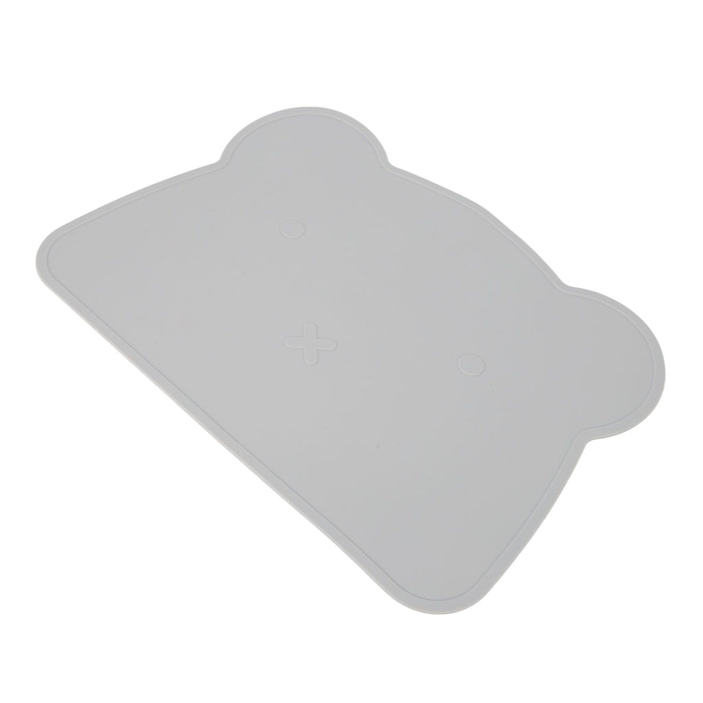 Silicone Placemat Thicken Heat Insulation Anti Slip Soft Elastic Silicone Bear Placemat for Home Hotel Restaurant Grey
