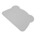 Silicone Placemat Thicken Heat Insulation Anti Slip Soft Elastic Silicone Bear Placemat for Home Hotel Restaurant Grey