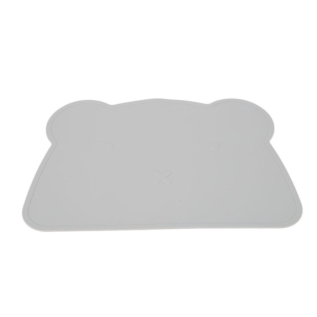 Silicone Placemat Thicken Heat Insulation Anti Slip Soft Elastic Silicone Bear Placemat for Home Hotel Restaurant Grey