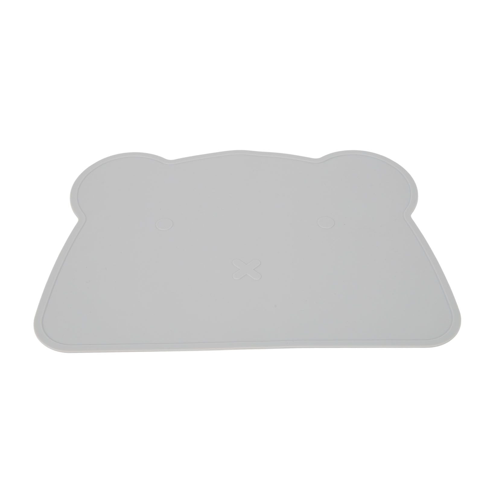 Silicone Placemat Thicken Heat Insulation Anti Slip Soft Elastic Silicone Bear Placemat for Home Hotel Restaurant Grey