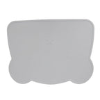 Silicone Placemat Thicken Heat Insulation Anti Slip Soft Elastic Silicone Bear Placemat for Home Hotel Restaurant Grey