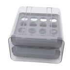 Egg Drawer Double Layer Transparent 32 Lattice Large Capacity Egg Storage Box for Refrigerator Grey