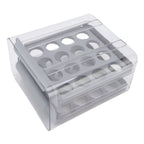 Egg Drawer Double Layer Transparent 32 Lattice Large Capacity Egg Storage Box for Refrigerator Grey