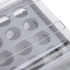Egg Drawer Double Layer Transparent 32 Lattice Large Capacity Egg Storage Box for Refrigerator Grey