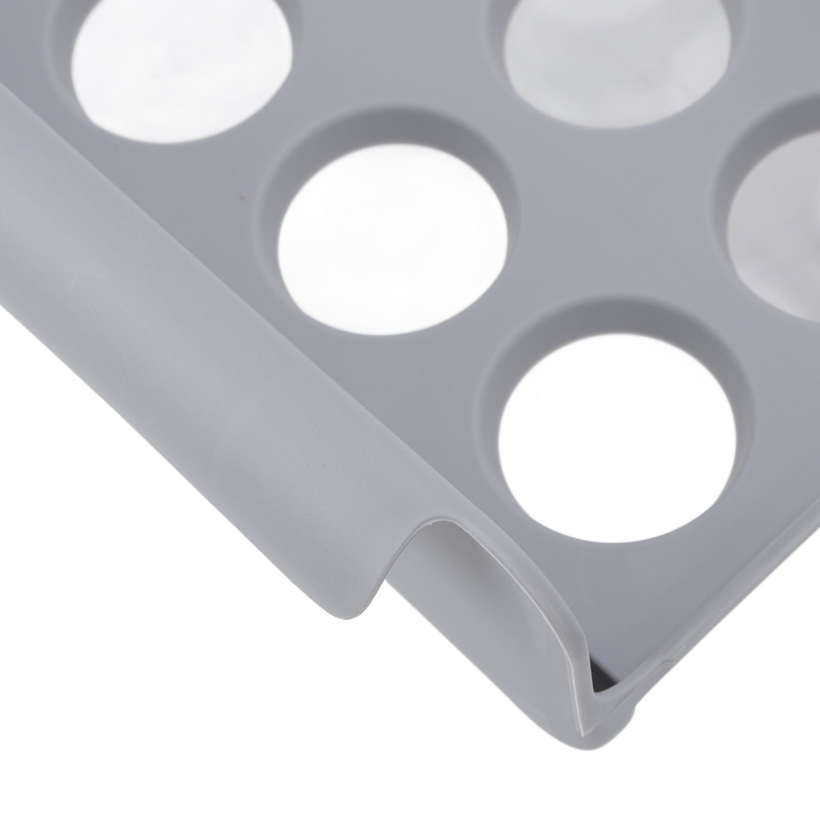 Egg Drawer Double Layer Transparent 32 Lattice Large Capacity Egg Storage Box for Refrigerator Grey