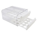 Egg Drawer Double Layer Transparent 32 Lattice Large Capacity Egg Storage Box for Refrigerator White