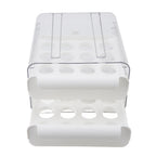 Egg Drawer Double Layer Transparent 32 Lattice Large Capacity Egg Storage Box for Refrigerator White