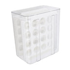Egg Drawer Double Layer Transparent 32 Lattice Large Capacity Egg Storage Box for Refrigerator White