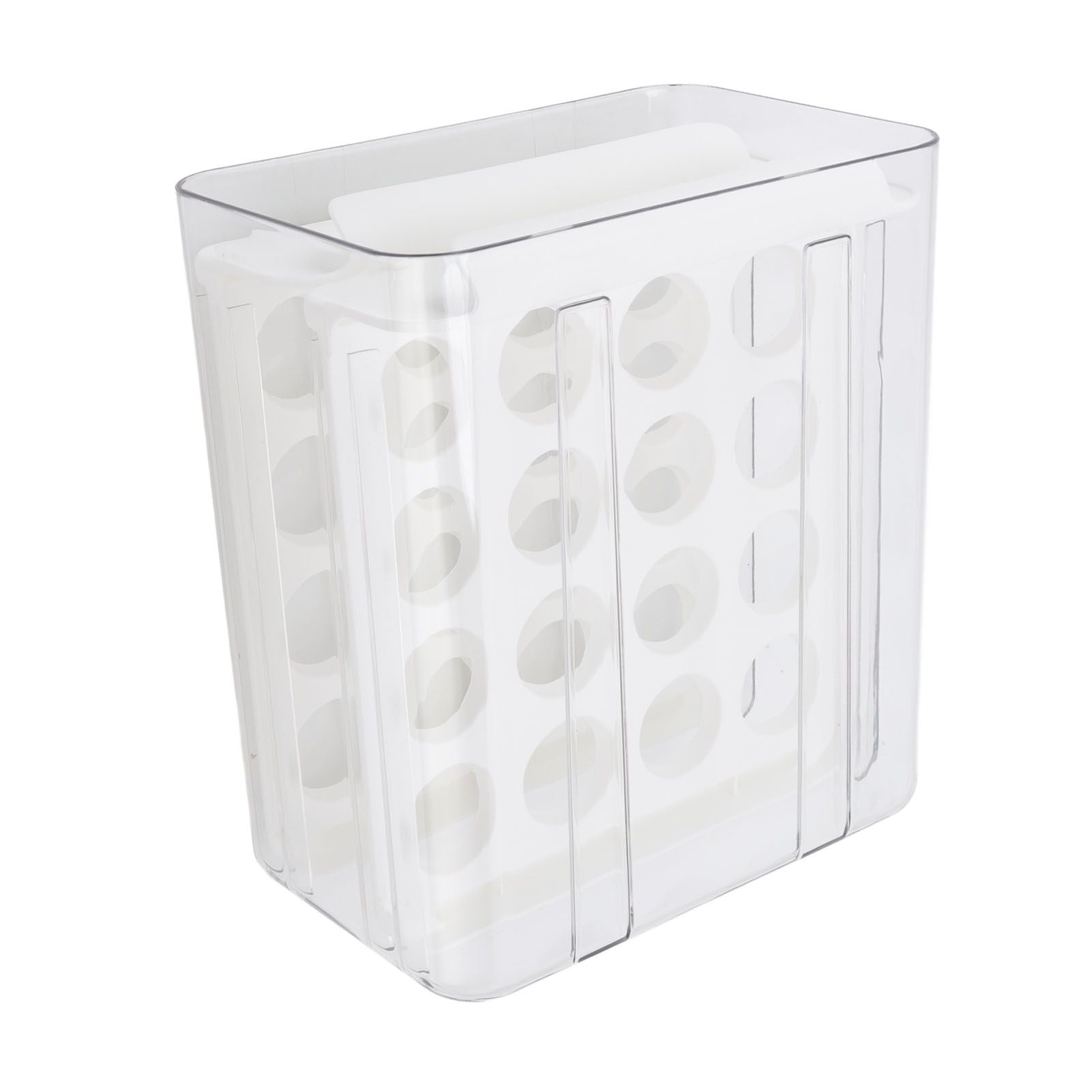 Egg Drawer Double Layer Transparent 32 Lattice Large Capacity Egg Storage Box for Refrigerator White