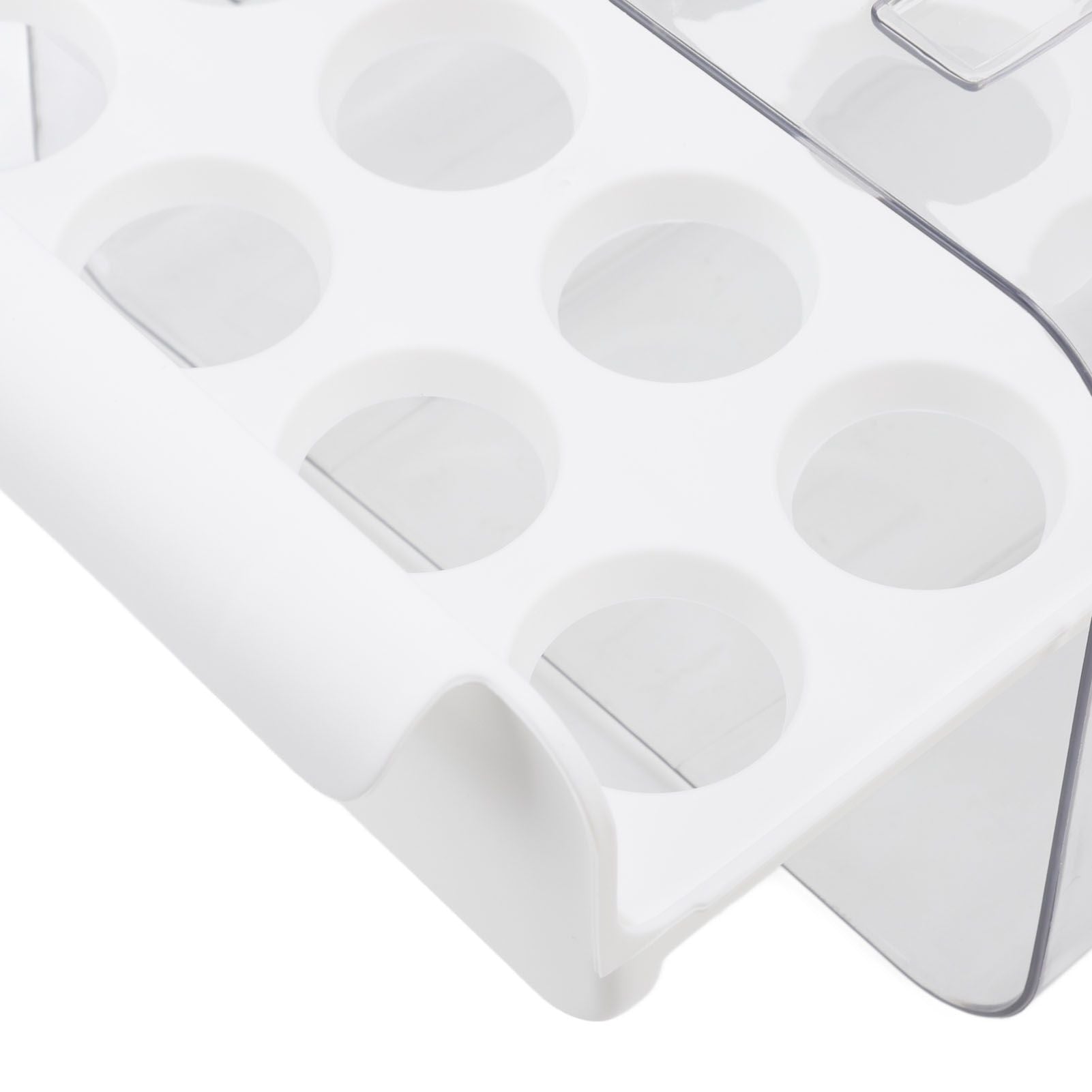Egg Drawer Double Layer Transparent 32 Lattice Large Capacity Egg Storage Box for Refrigerator White