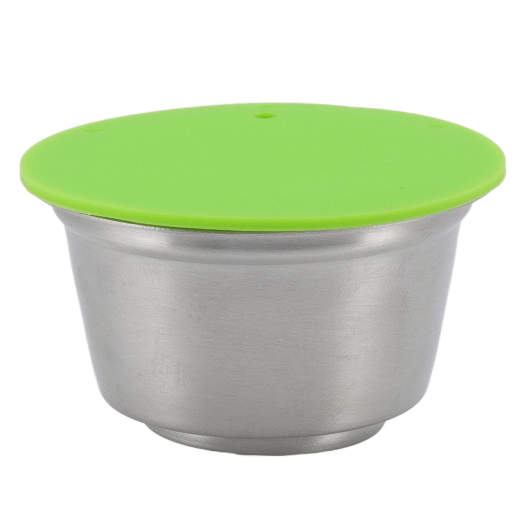 Refillable Coffee Capsule Stainless Steel High Temperature Resistant Reusable Coffe Pod for Home Green