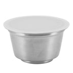 Refillable Coffee Capsule Stainless Steel High Temperature Resistant Reusable Coffe Pod for Home White