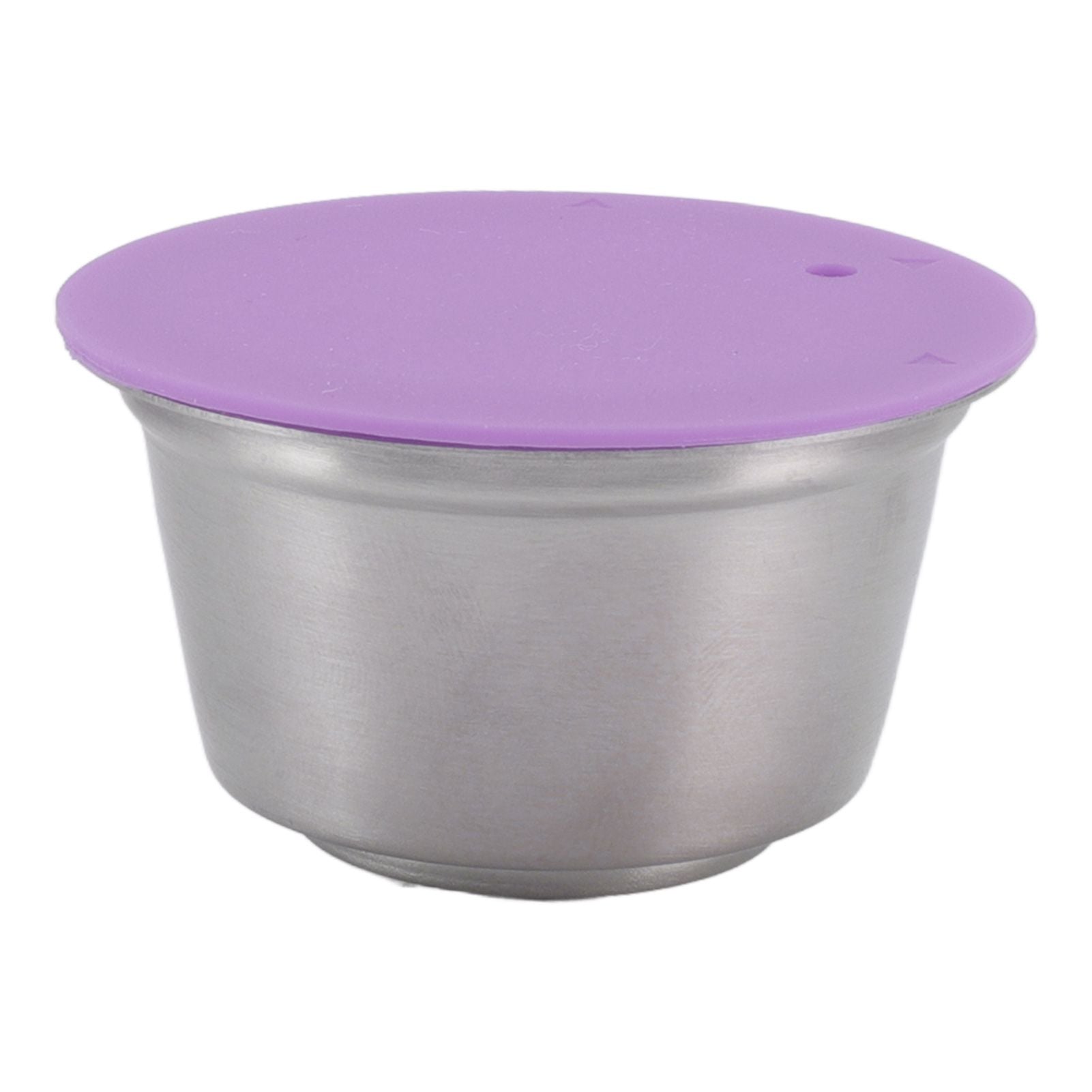 Stainless Steel Refill Coffee Capsules Reusable Coffee Filter Cup Set with Powder Cover for Dolce Gusto Purple