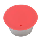 Stainless Steel Refill Coffee Capsules Reusable Coffee Filter Cup Set with Powder Cover for Dolce Gusto Red