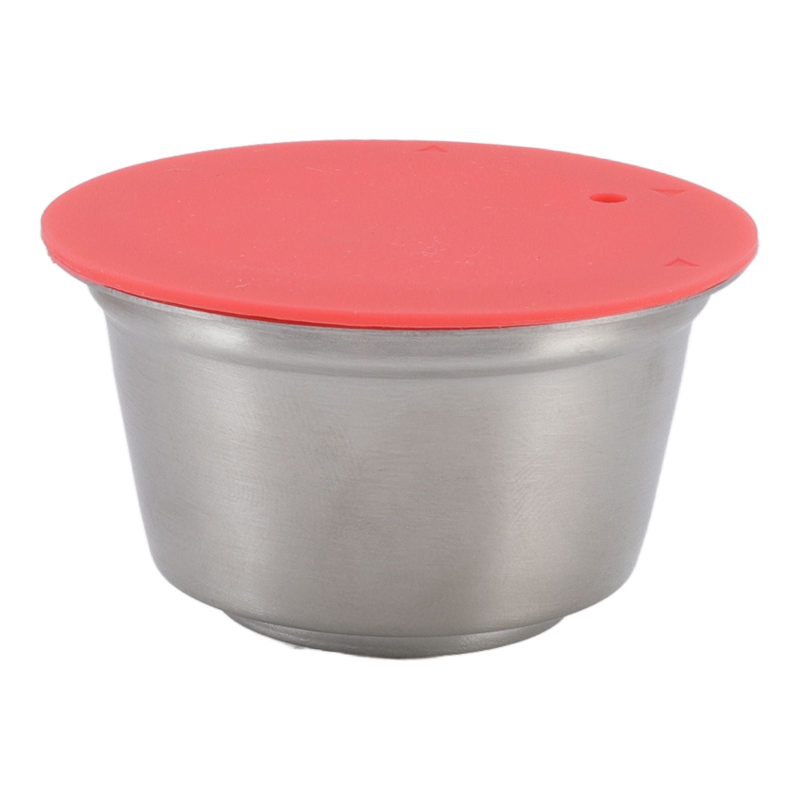 Stainless Steel Refill Coffee Capsules Reusable Coffee Filter Cup Set with Powder Cover for Dolce Gusto Red