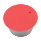Stainless Steel Refill Coffee Capsules Reusable Coffee Filter Cup Set with Powder Cover for Dolce Gusto Red