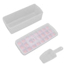Ice Cube Tray Safe Healthy Easy Release Stackable 24 Cubes Multipurpose Ice Maker Mold with Lid for Popsicles Puddings Pink