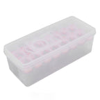 Ice Cube Tray Safe Healthy Easy Release Stackable 24 Cubes Multipurpose Ice Maker Mold with Lid for Popsicles Puddings Pink