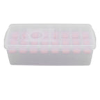Ice Cube Tray Safe Healthy Easy Release Stackable 24 Cubes Multipurpose Ice Maker Mold with Lid for Popsicles Puddings Pink