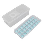 Ice Cube Tray Safe Healthy Easy Release Stackable 24 Cubes Multipurpose Ice Maker Mold with Lid for Popsicles Puddings Blue
