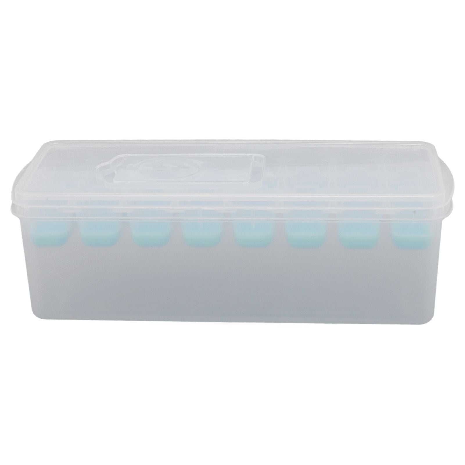 Ice Cube Tray Safe Healthy Easy Release Stackable 24 Cubes Multipurpose Ice Maker Mold with Lid for Popsicles Puddings Blue