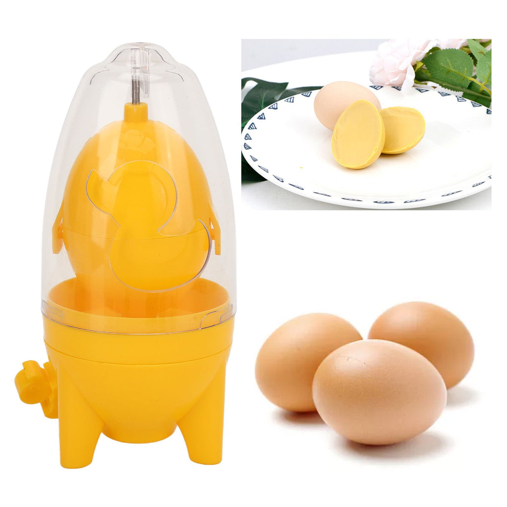 Egg Scrambler Manual Puller Portable Egg Yolk White Mixer with Silicone Pad for Golden Egg Making Yellow