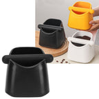 Coffee Knock Box Drop Resistant Prevent Slip Small Knock Container with Removable Knock Bar for Coffee Ground Black