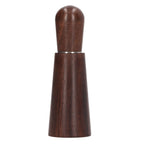 Coffee Stirring Tool 4 Arc Pins Wooden Handle Coffee Needle Type Distributor Tool with Base for Home Dark Brown
