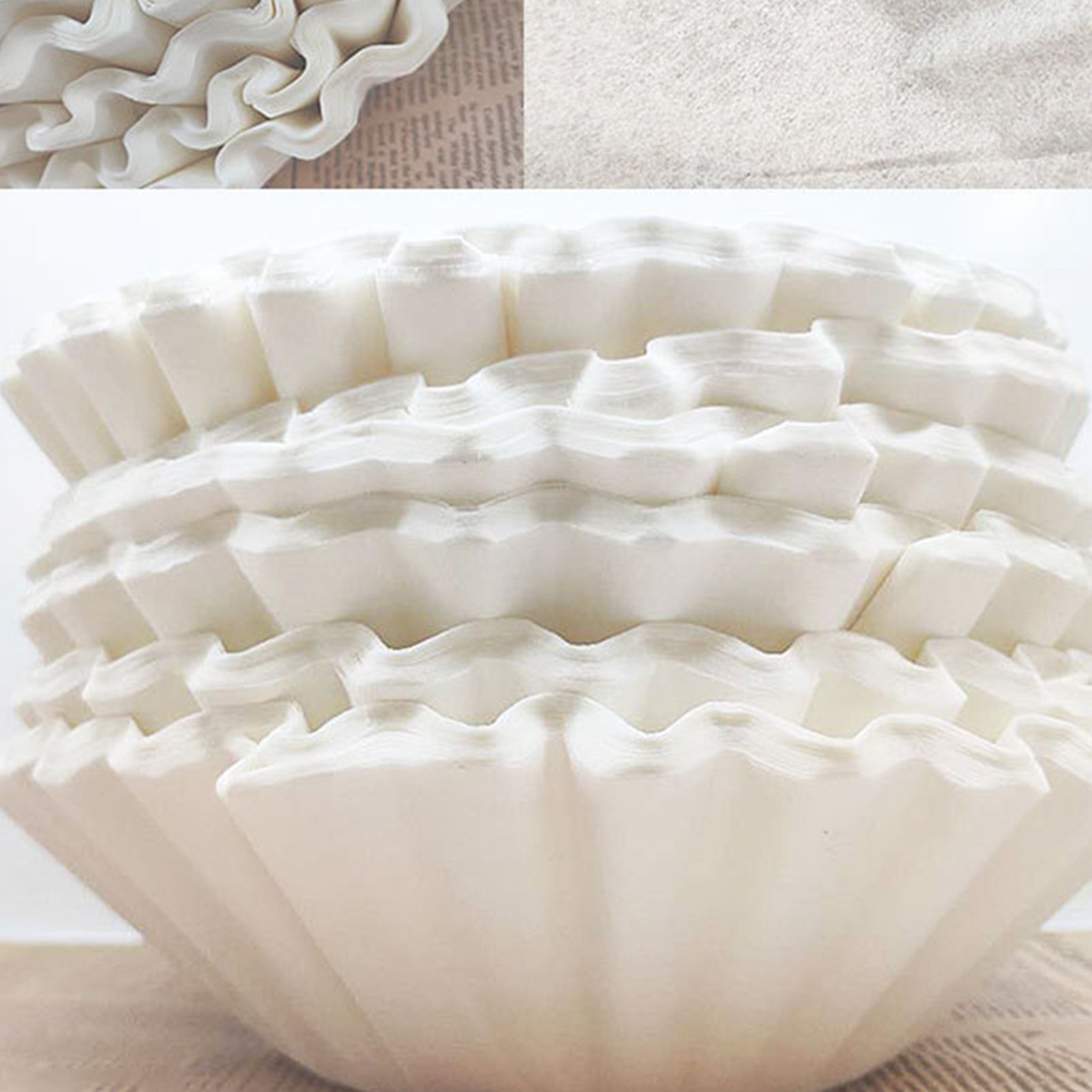 Disposable Coffee Filter Set Basket Coffee Filter Paper Replacement Accessory for Coffee Maker 100 Sheet