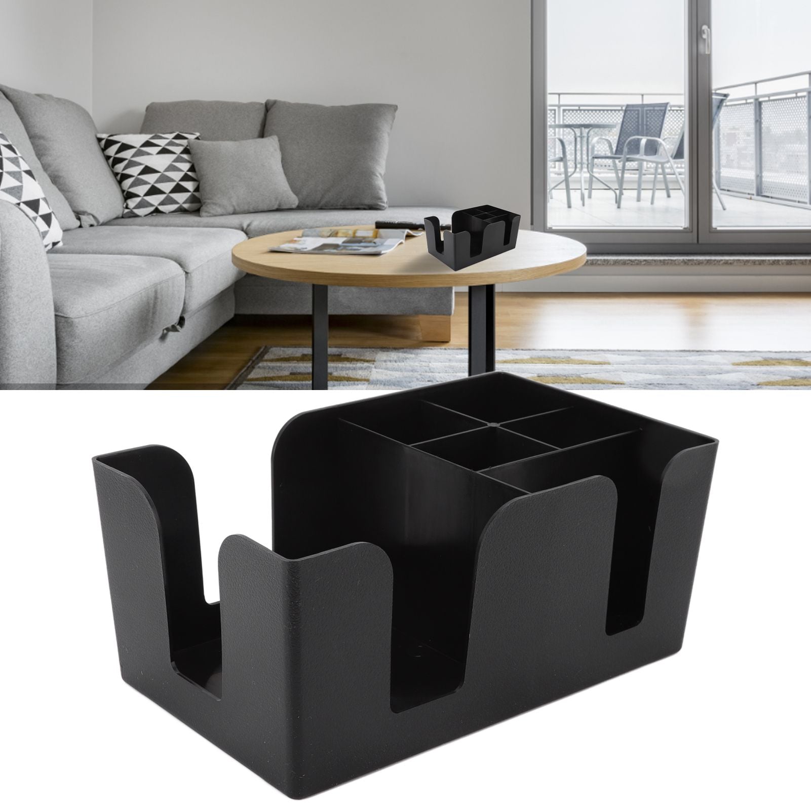 Coffee Station Organizer Multifunction Classification ABS Upright Coffee Condiment Organizer with 6 Compartments