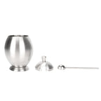 Egg Shaped Condiment Container Stainless Steel with Spoon Oval Condiment Jar For Spice Sugar Kitchen Resturant